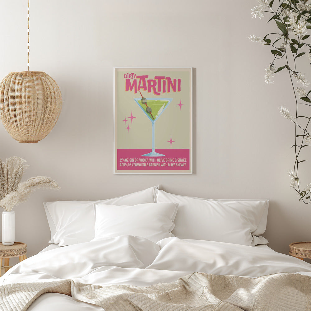 Dirty Martini Cocktail 01.png - Stretched Canvas, Poster or Fine Art Print I Heart Wall Art