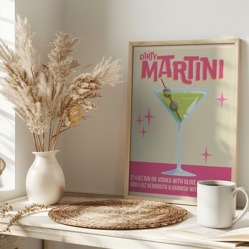 Dirty Martini Cocktail 01.png - Stretched Canvas, Poster or Fine Art Print I Heart Wall Art