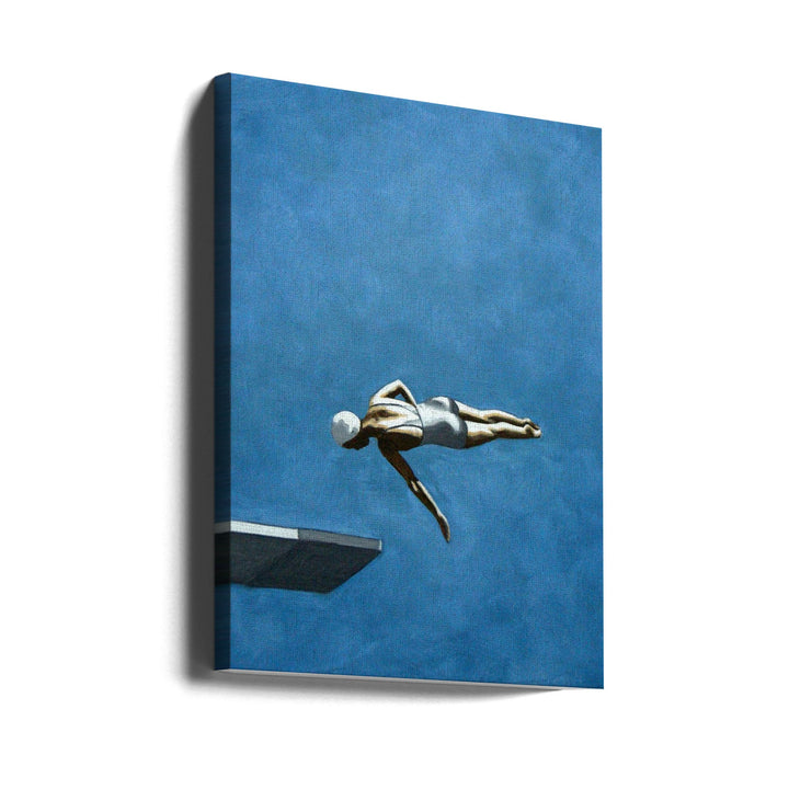 Diver In Dark Sky - Stretched Canvas, Poster or Fine Art Print I Heart Wall Art