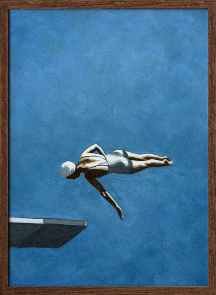 Diver In Dark Sky - Stretched Canvas, Poster or Fine Art Print I Heart Wall Art