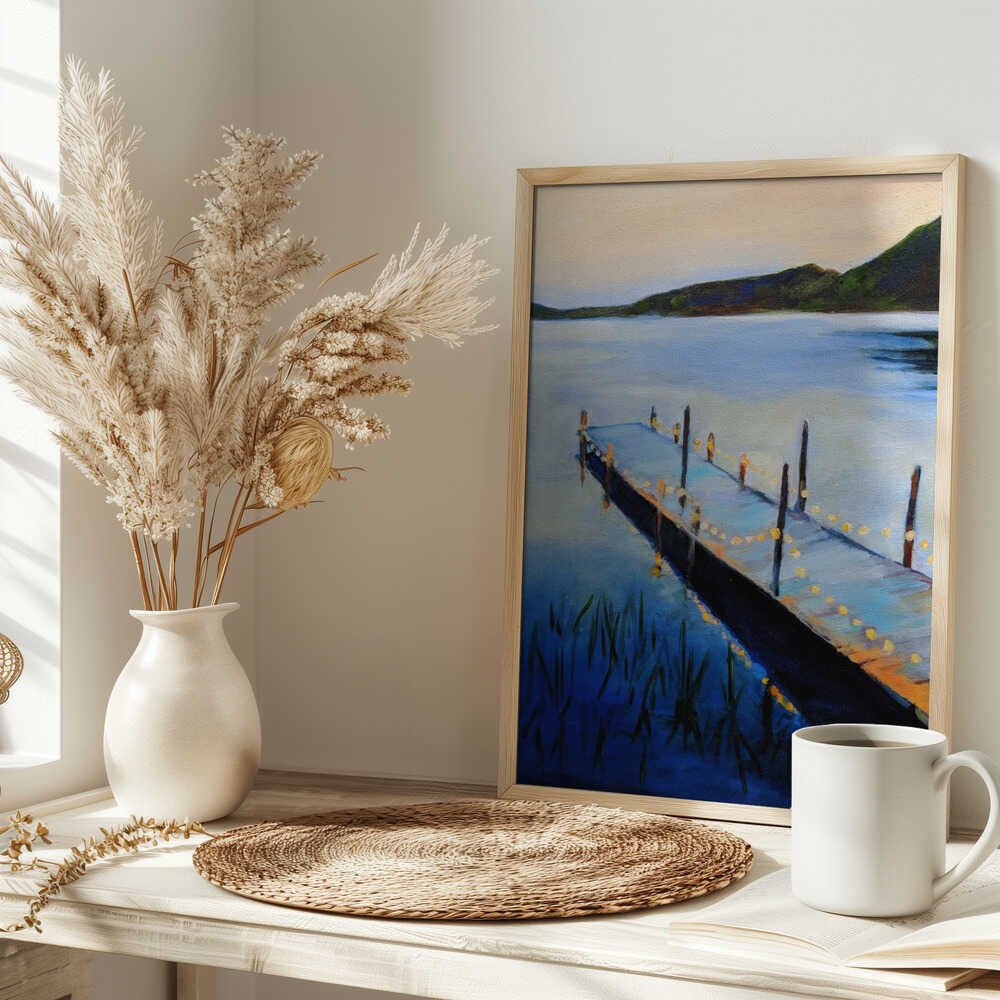 Dock and Lake 12x16 - Stretched Canvas, Poster or Fine Art Print - I Heart Wall Art - Poster Print, Canvas Print or Framed Art Print