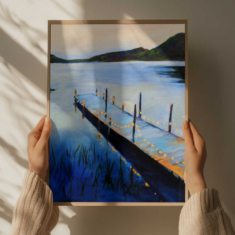 Dock and Lake 12x16 - Stretched Canvas, Poster or Fine Art Print - I Heart Wall Art - Poster Print, Canvas Print or Framed Art Print