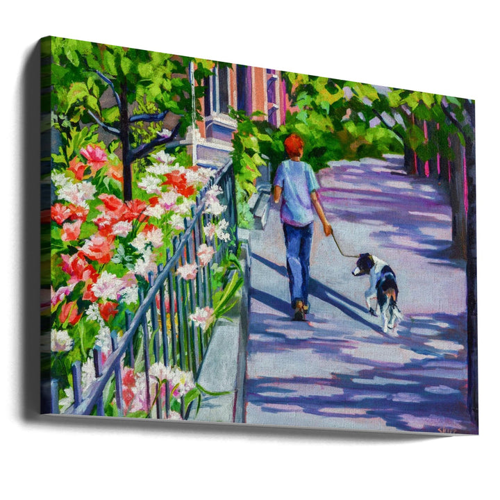 Dog Walker - Stretched Canvas, Poster or Fine Art Print I Heart Wall Art