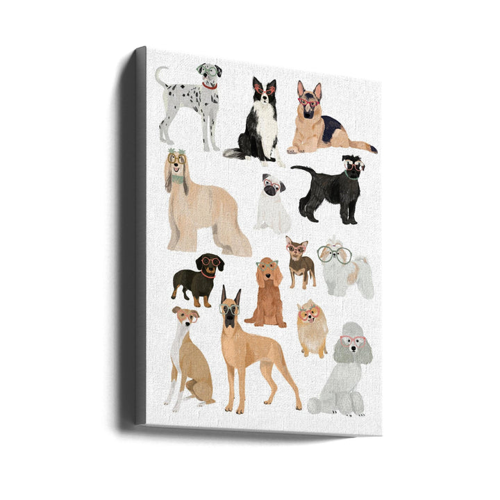 Dogs in glasses Print - Stretched Canvas, Poster or Fine Art Print I Heart Wall Art
