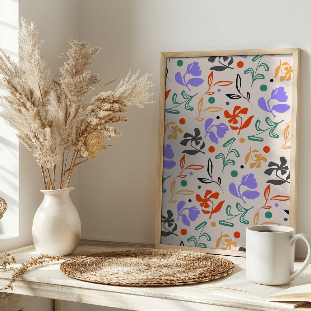 Doodle Garden - Stretched Canvas, Poster or Fine Art Print I Heart Wall Art