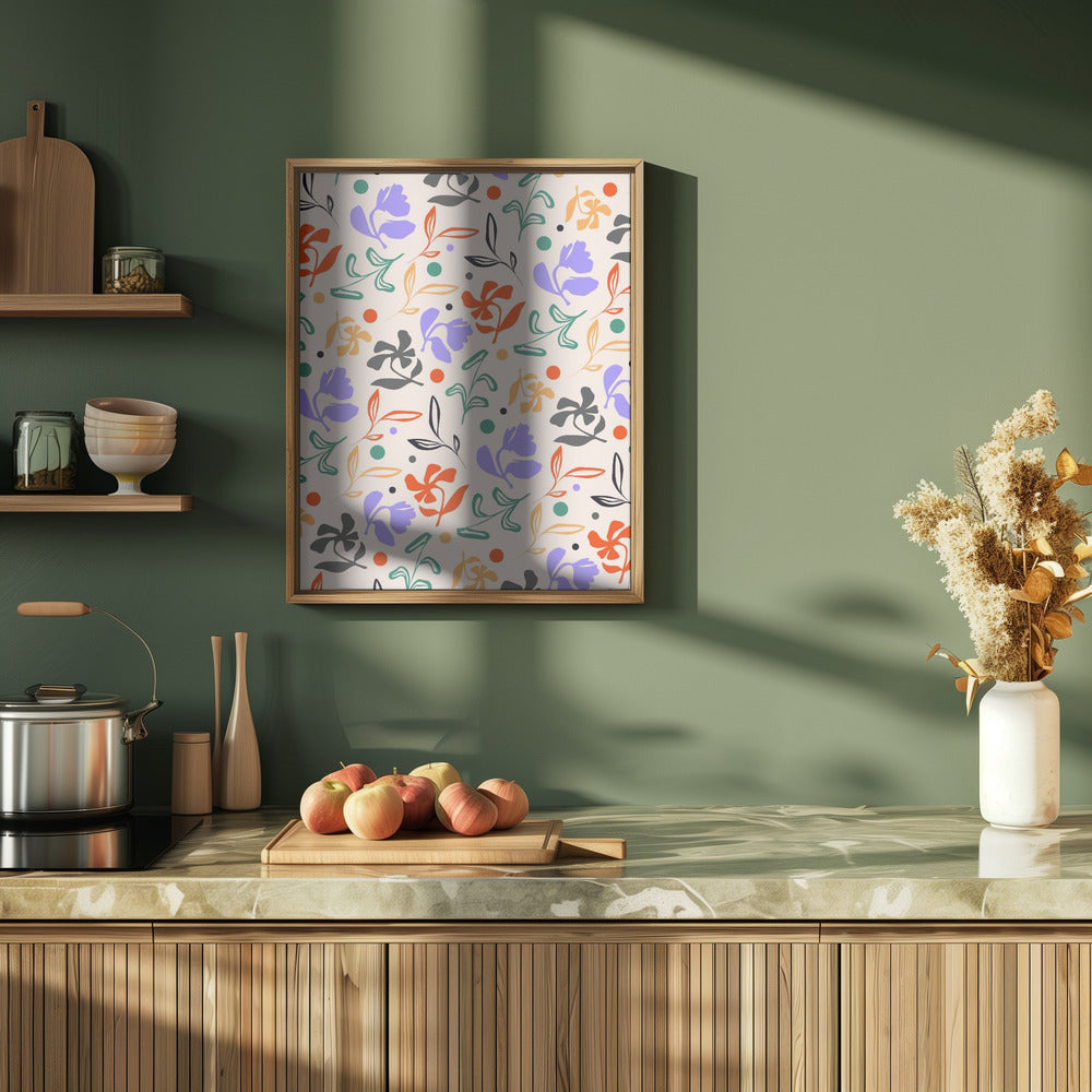 Doodle Garden - Stretched Canvas, Poster or Fine Art Print I Heart Wall Art