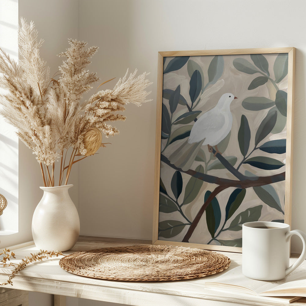 Dove In Tree - Stretched Canvas, Poster or Fine Art Print I Heart Wall Art