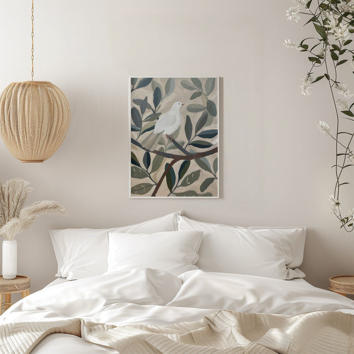 Dove In Tree - Stretched Canvas, Poster or Fine Art Print I Heart Wall Art