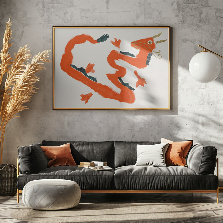 Dragon cut out - Stretched Canvas, Poster or Fine Art Print I Heart Wall Art