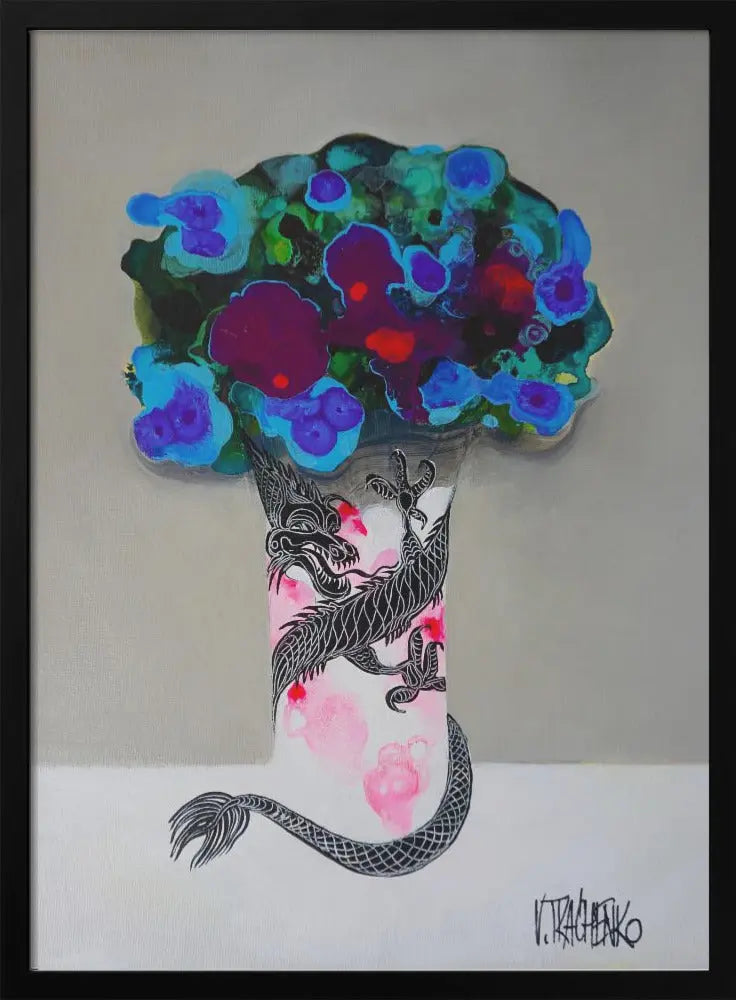 Dragon Vase - Stretched Canvas, Poster or Fine Art Print I Heart Wall Art