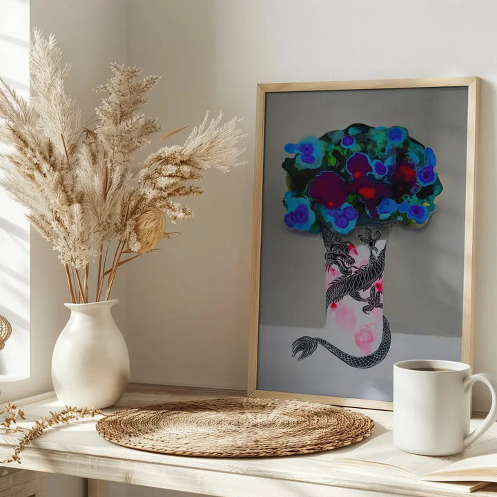 Dragon Vase - Stretched Canvas, Poster or Fine Art Print I Heart Wall Art
