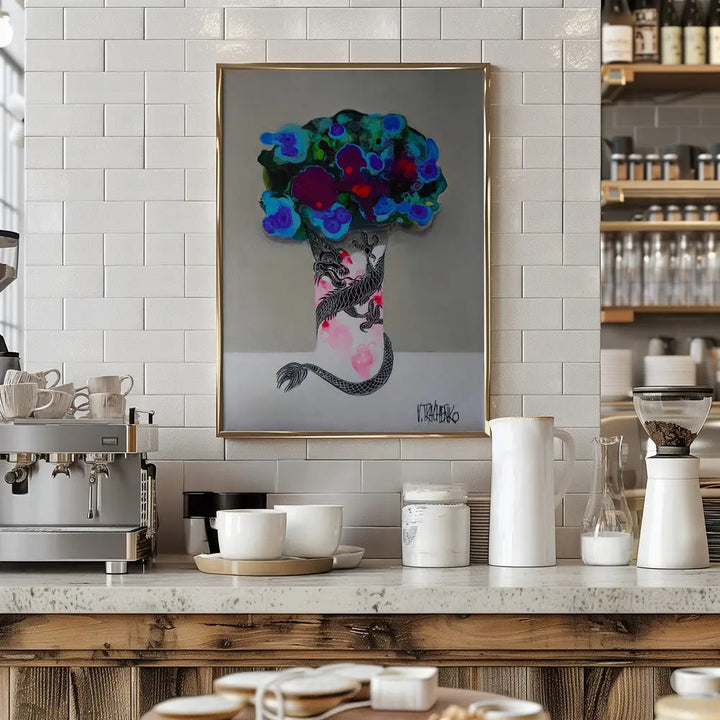 Dragon Vase - Stretched Canvas, Poster or Fine Art Print I Heart Wall Art