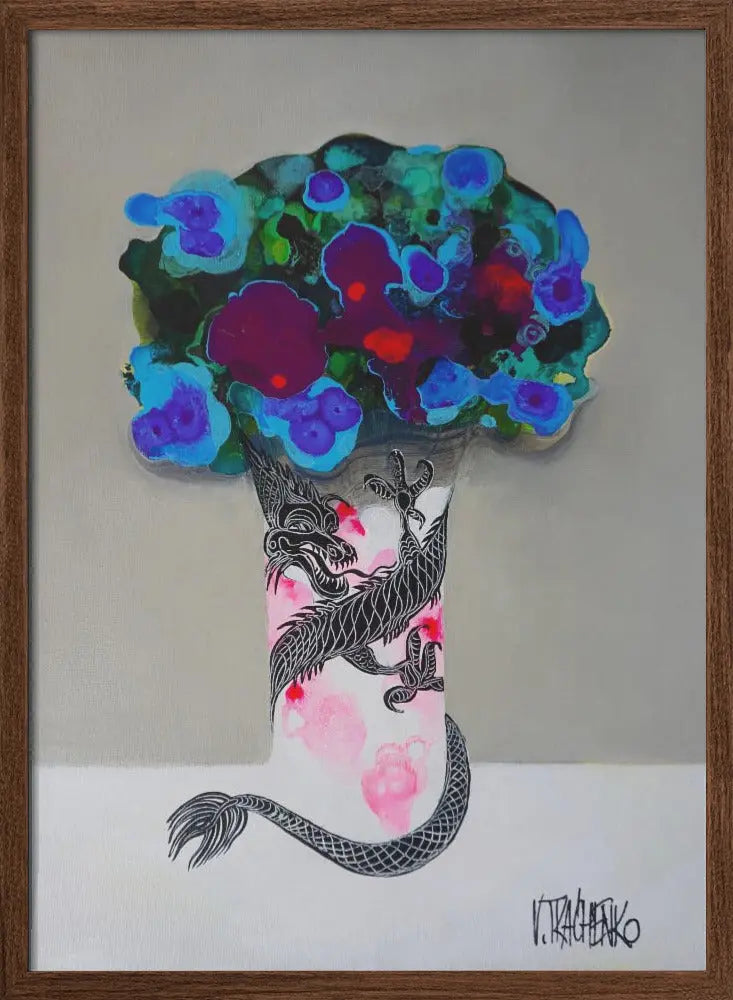 Dragon Vase - Stretched Canvas, Poster or Fine Art Print I Heart Wall Art
