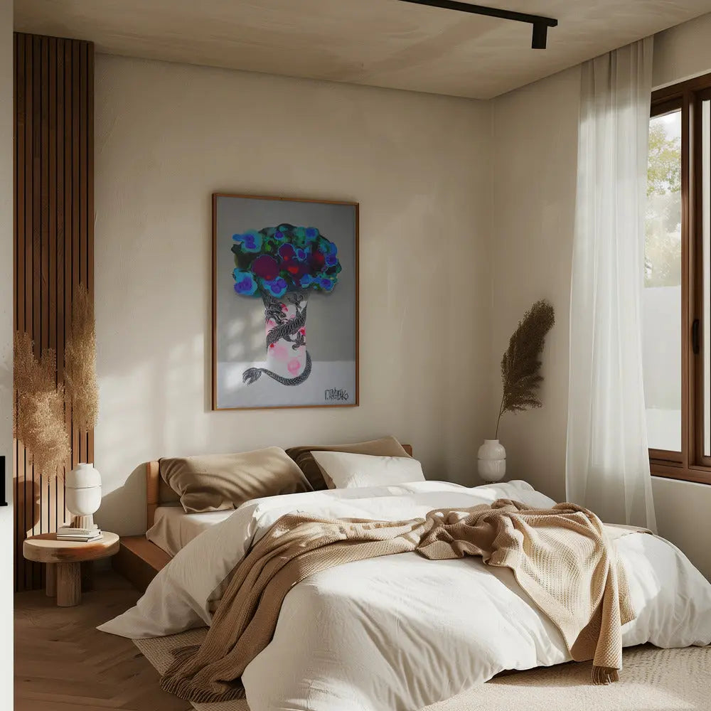 Dragon Vase - Stretched Canvas, Poster or Fine Art Print I Heart Wall Art