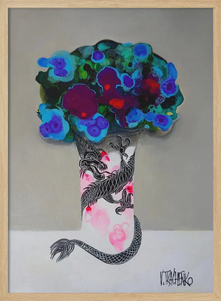 Dragon Vase - Stretched Canvas, Poster or Fine Art Print I Heart Wall Art
