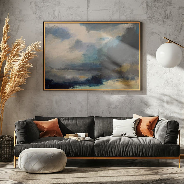 Dramatic Cloudy Sky Over a Serene Seascape - Stretched Canvas, Poster or Fine Art Print - I Heart Wall Art - Poster Print, Canvas Print or Framed Art Print