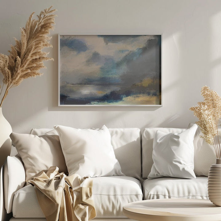 Dramatic Cloudy Sky Over a Serene Seascape - Stretched Canvas, Poster or Fine Art Print - I Heart Wall Art - Poster Print, Canvas Print or Framed Art Print