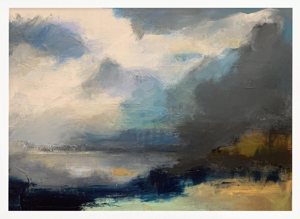 Dramatic Cloudy Sky Over a Serene Seascape - Stretched Canvas, Poster or Fine Art Print - I Heart Wall Art - Poster Print, Canvas Print or Framed Art Print