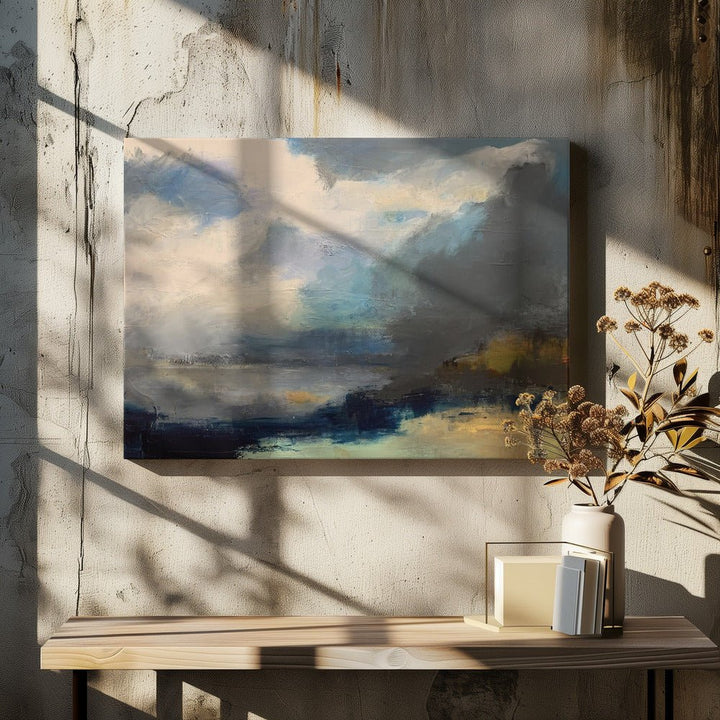 Dramatic Cloudy Sky Over a Serene Seascape - Stretched Canvas, Poster or Fine Art Print - I Heart Wall Art - Poster Print, Canvas Print or Framed Art Print