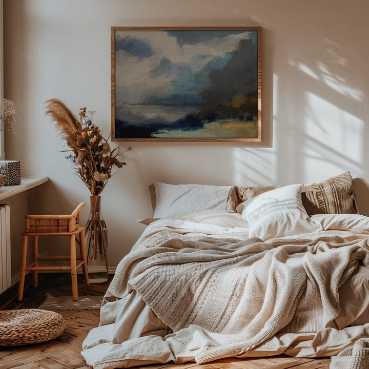 Dramatic Cloudy Sky Over a Serene Seascape - Stretched Canvas, Poster or Fine Art Print - I Heart Wall Art - Poster Print, Canvas Print or Framed Art Print
