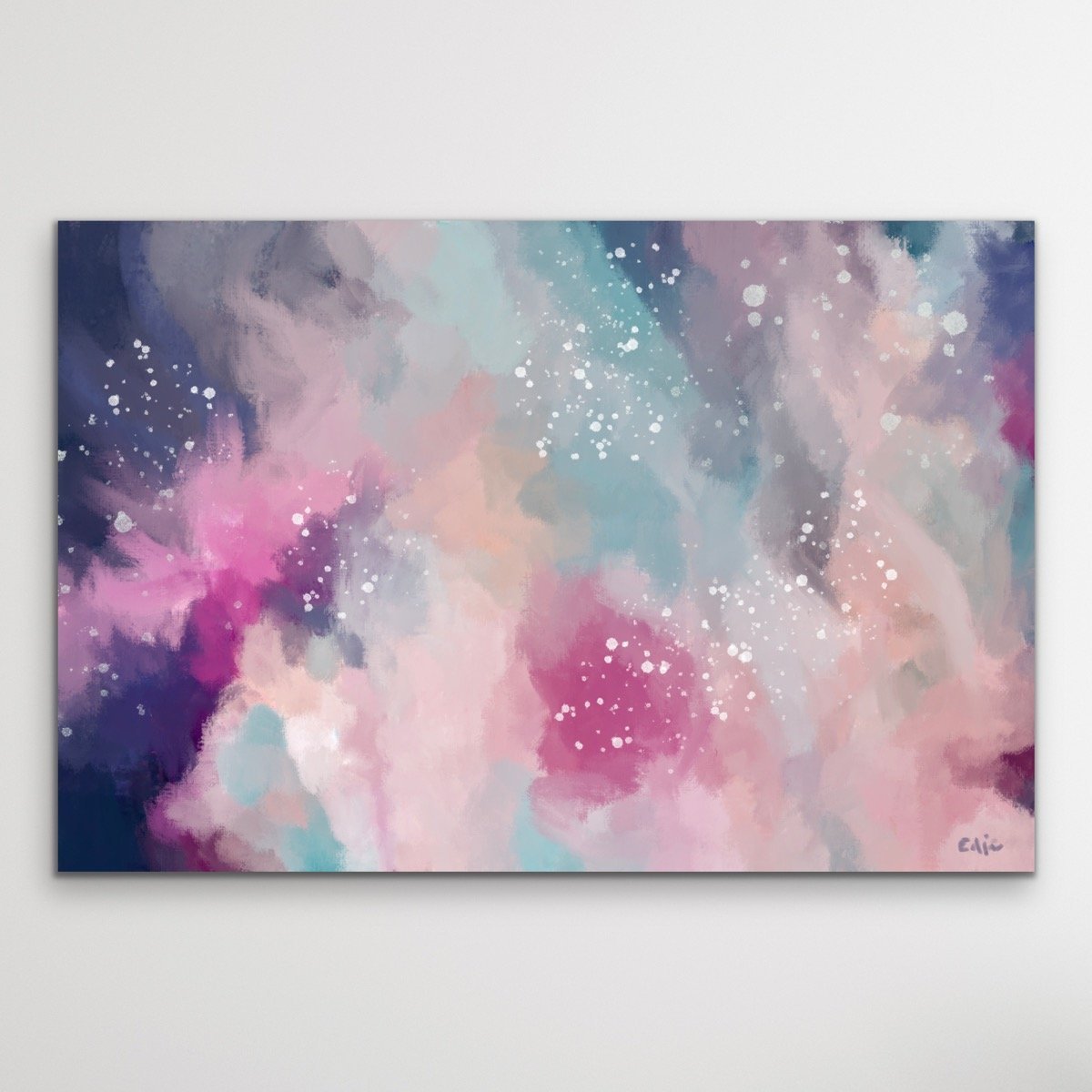Dreamtime - Colourful Abstract Pink Blue Artwork Canvas Print - I Heart Wall Art