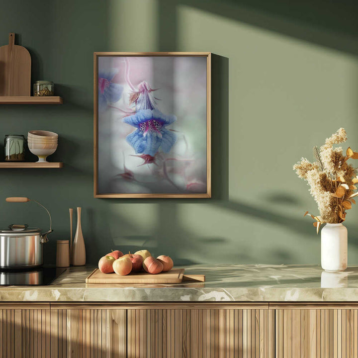 Dreamy Blue Bloom - Stretched Canvas Poster or Fine Art Print
