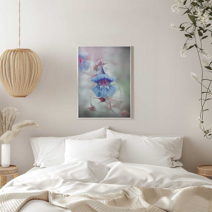 Dreamy Blue Bloom - Stretched Canvas Poster or Fine Art Print