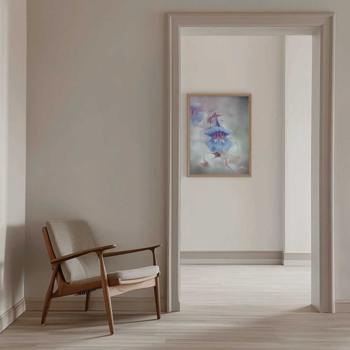 Dreamy Blue Bloom - Stretched Canvas Poster or Fine Art Print