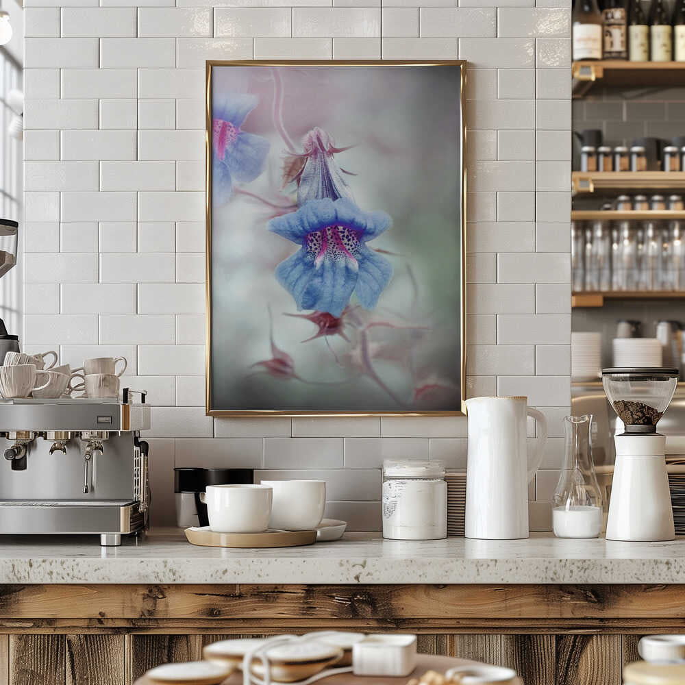 Dreamy Blue Bloom - Stretched Canvas Poster or Fine Art Print