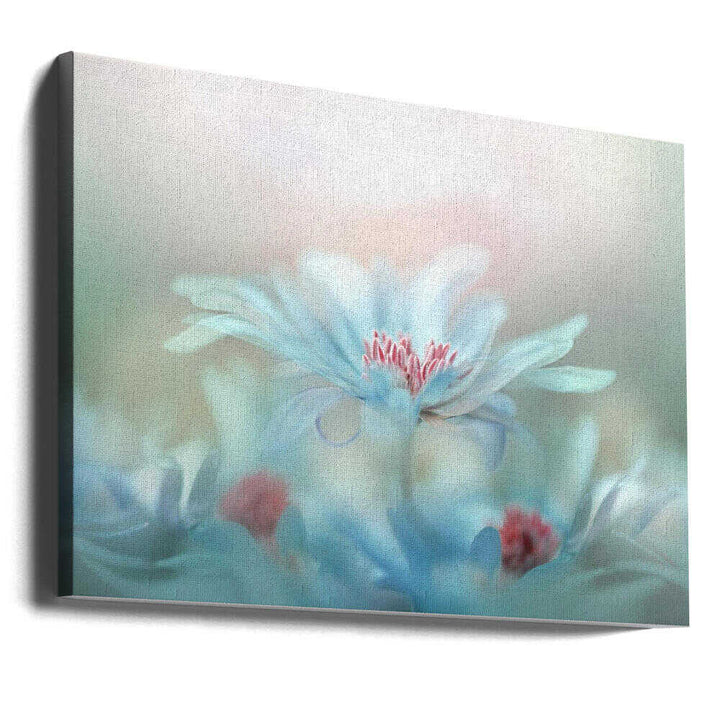 Dreamy Blue Blossoms - Stretched Canvas Poster or Fine Art Print