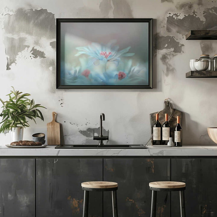 Dreamy Blue Blossoms - Stretched Canvas Poster or Fine Art Print