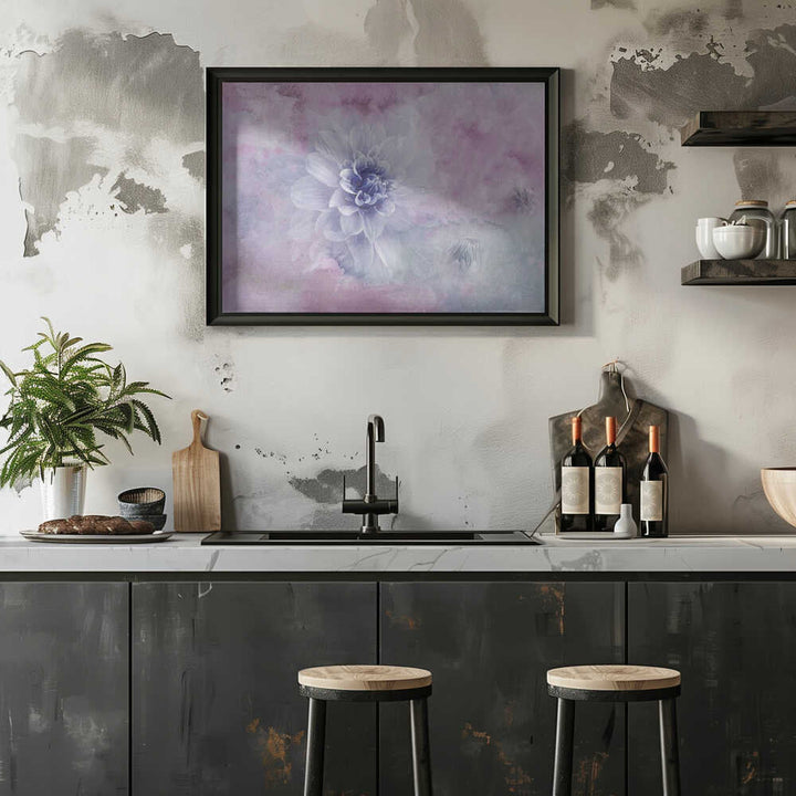 Dreamy Dahlia Blossom - Floral Photographic Stretched Canvas Poster or Fine Art Print