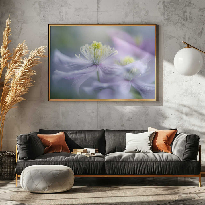 Dreamy Lavender Bloom - Floral Photographic Stretched Canvas Poster or Fine Art Print
