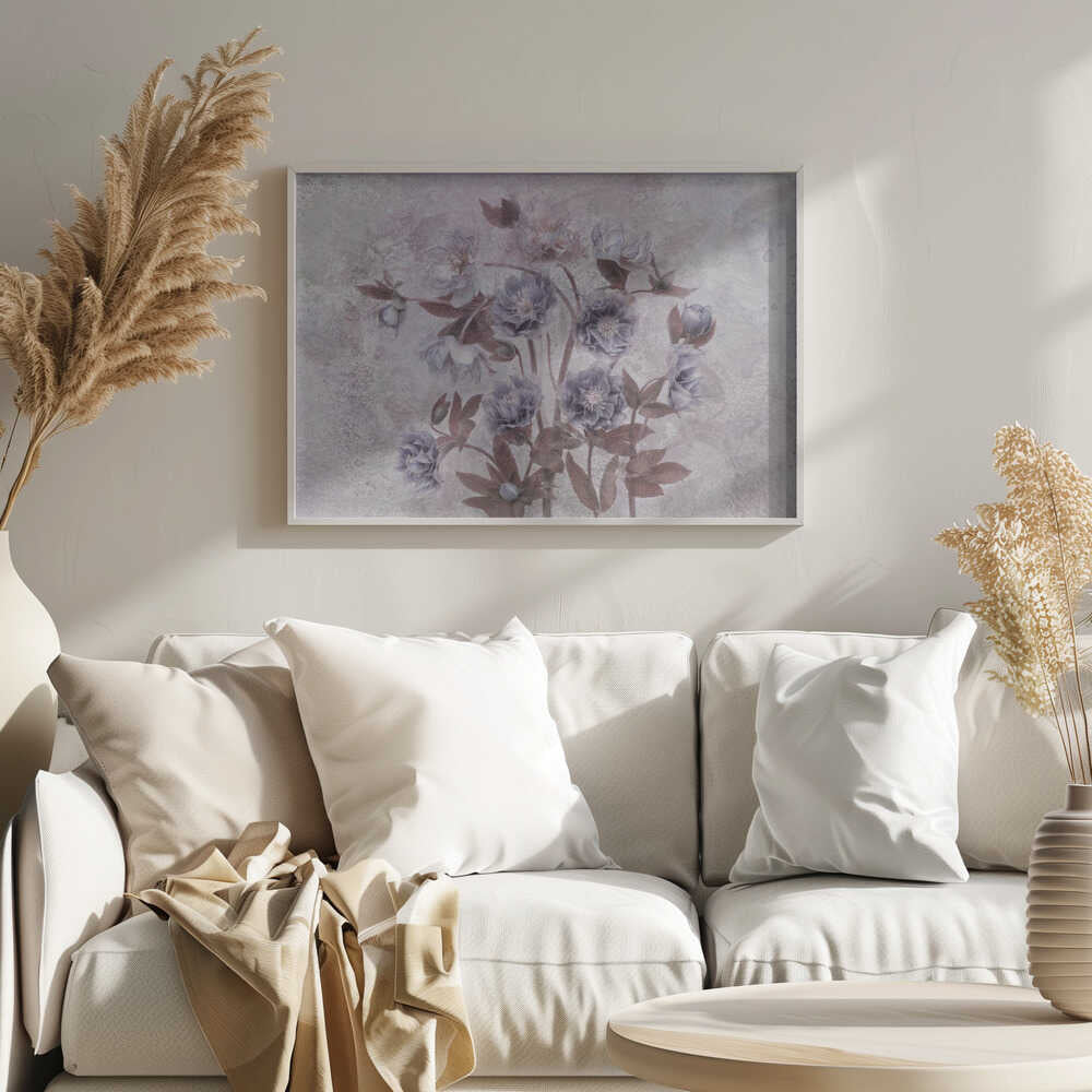 Dreamy Lavender Blossoms - Floral Photographic Stretched Canvas Poster or Fine Art Print