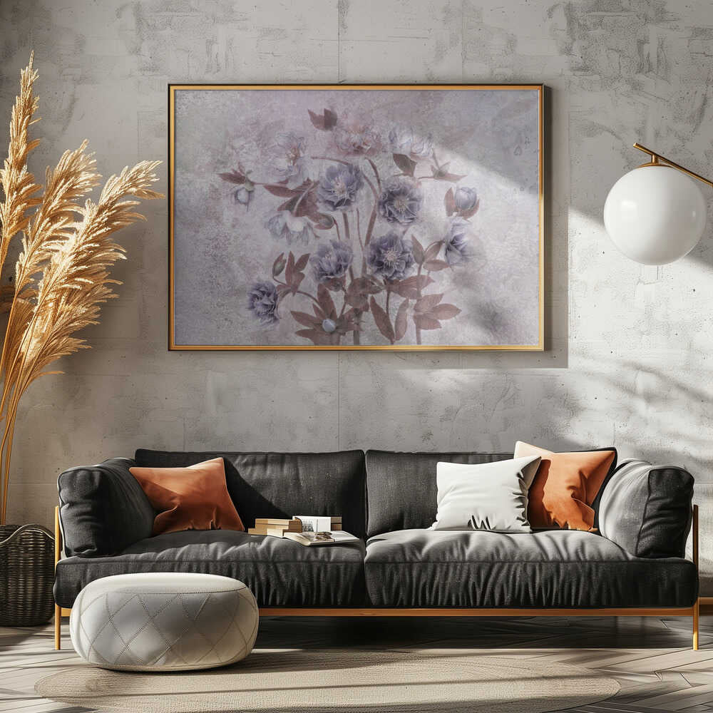 Dreamy Lavender Blossoms - Floral Photographic Stretched Canvas Poster or Fine Art Print
