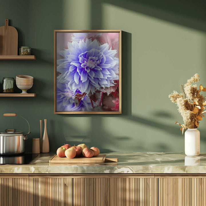 Dreamy Lilac Dahlia - Floral Photographic Stretched Canvas Poster or Fine Art Print