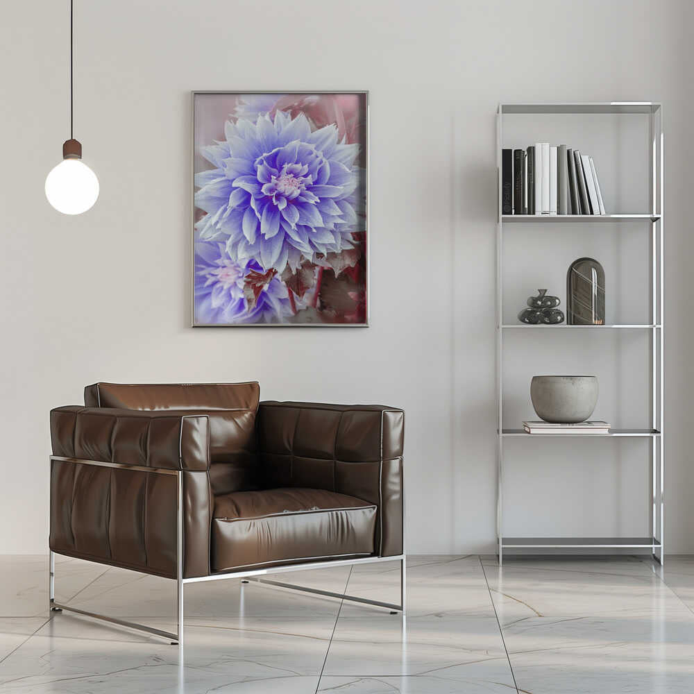 Dreamy Lilac Dahlia - Floral Photographic Stretched Canvas Poster or Fine Art Print
