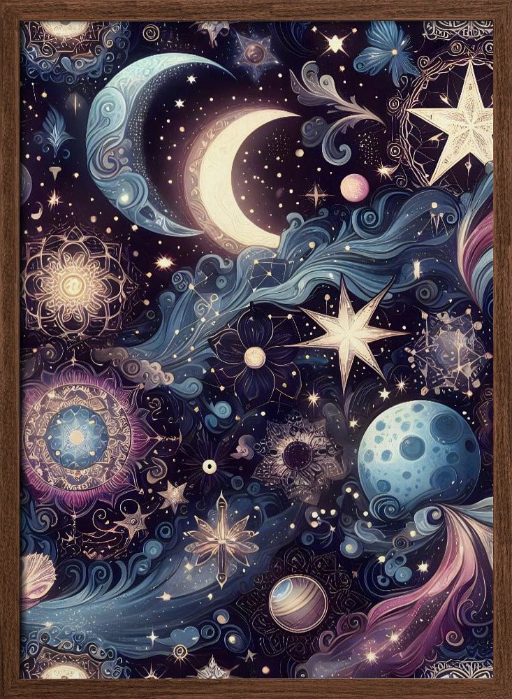 Dreamy Night Sky Elements - Stretched Canvas, Poster or Fine Art Print - I Heart Wall Art - Poster Print, Canvas Print or Framed Art Print
