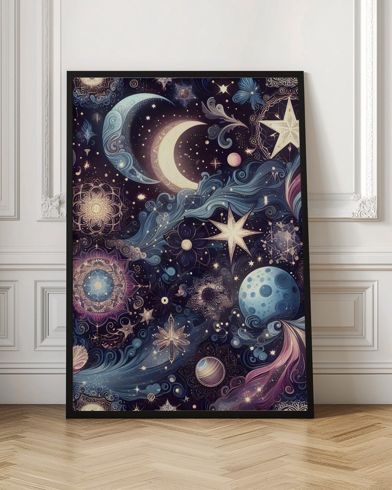 Dreamy Night Sky Elements - Stretched Canvas, Poster or Fine Art Print - I Heart Wall Art - Poster Print, Canvas Print or Framed Art Print