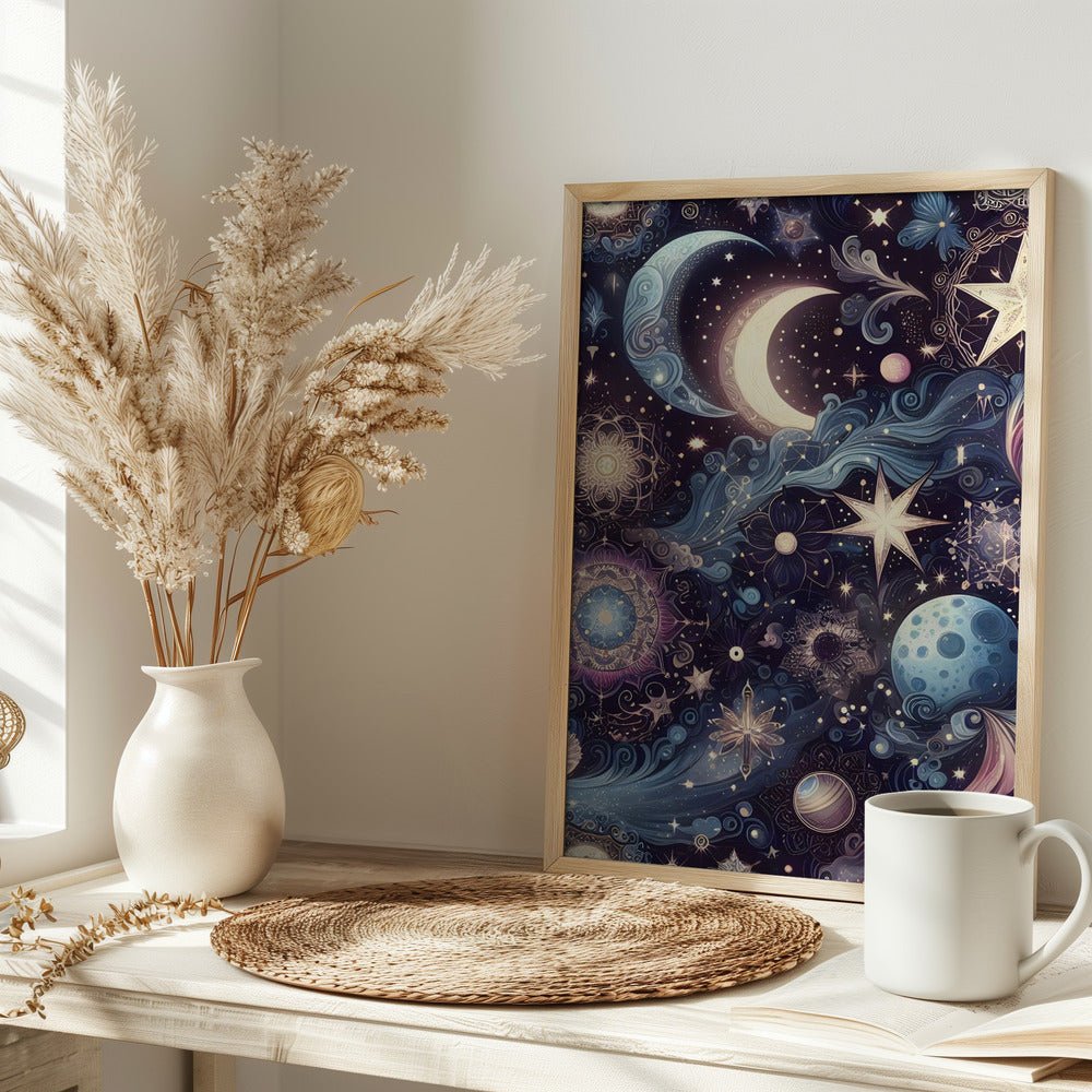 Dreamy Night Sky Elements - Stretched Canvas, Poster or Fine Art Print - I Heart Wall Art - Poster Print, Canvas Print or Framed Art Print