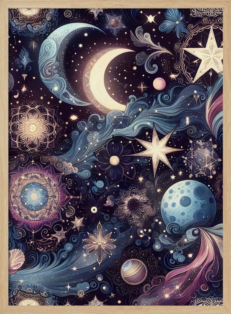 Dreamy Night Sky Elements - Stretched Canvas, Poster or Fine Art Print - I Heart Wall Art - Poster Print, Canvas Print or Framed Art Print
