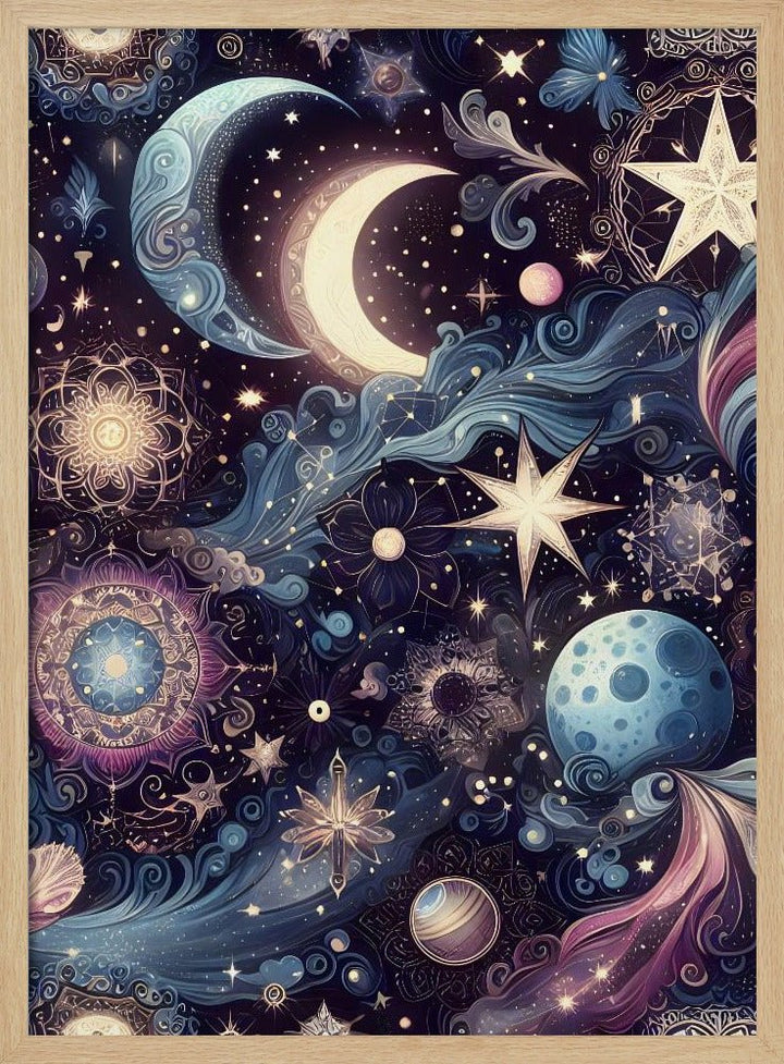 Dreamy Night Sky Elements - Stretched Canvas, Poster or Fine Art Print - I Heart Wall Art - Poster Print, Canvas Print or Framed Art Print