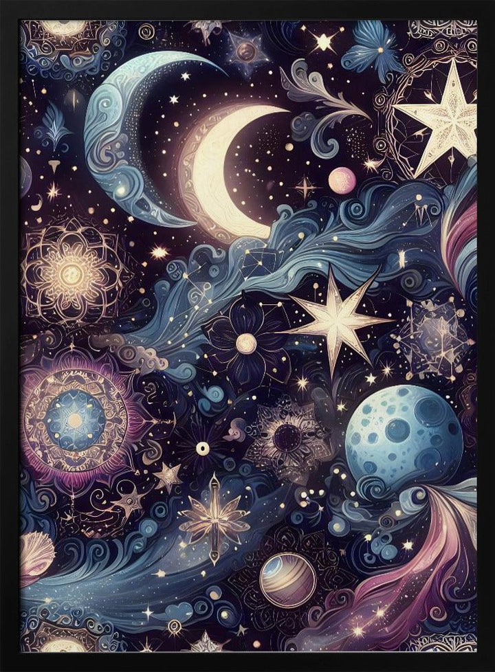 Dreamy Night Sky Elements - Stretched Canvas, Poster or Fine Art Print - I Heart Wall Art - Poster Print, Canvas Print or Framed Art Print
