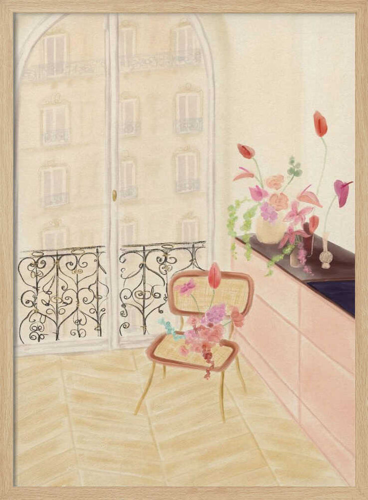 Dreamy Paris Morning - Stretched Canvas Poster or Fine Art Print