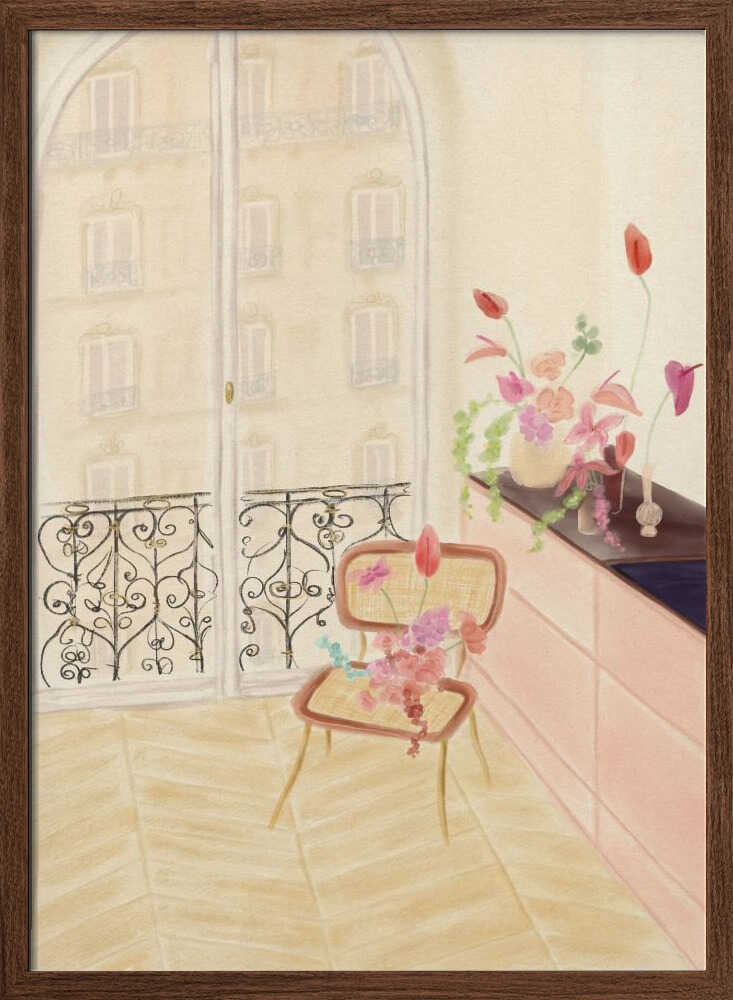 Dreamy Paris Morning - Stretched Canvas Poster or Fine Art Print