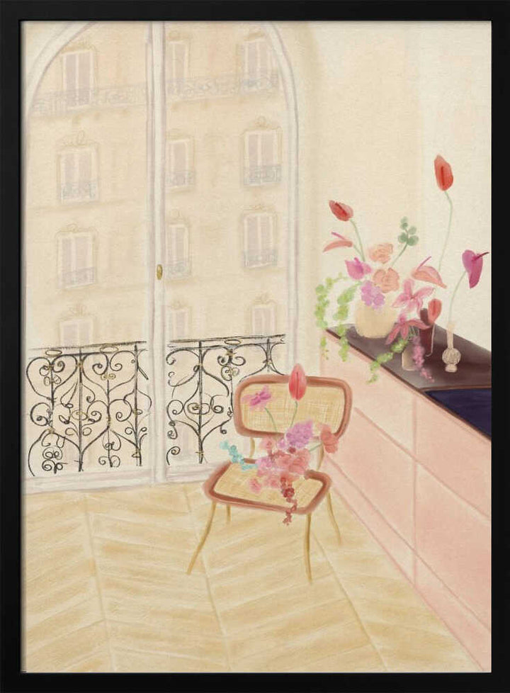 Dreamy Paris Morning - Stretched Canvas Poster or Fine Art Print
