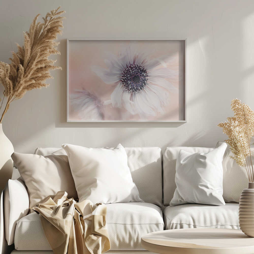 Dreamy Pastel Flower - Floral Photographic Stretched Canvas Poster or Fine Art Print