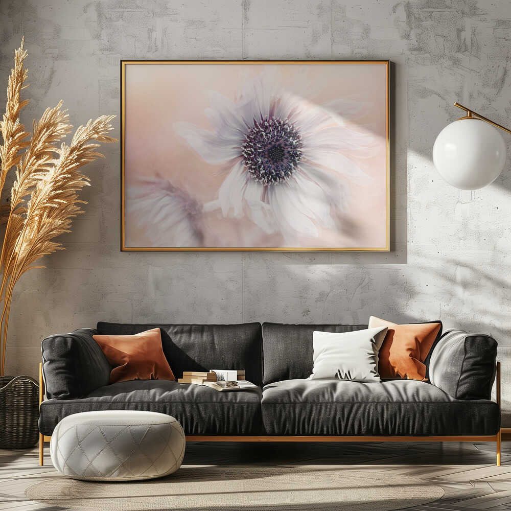 Dreamy Pastel Flower - Floral Photographic Stretched Canvas Poster or Fine Art Print