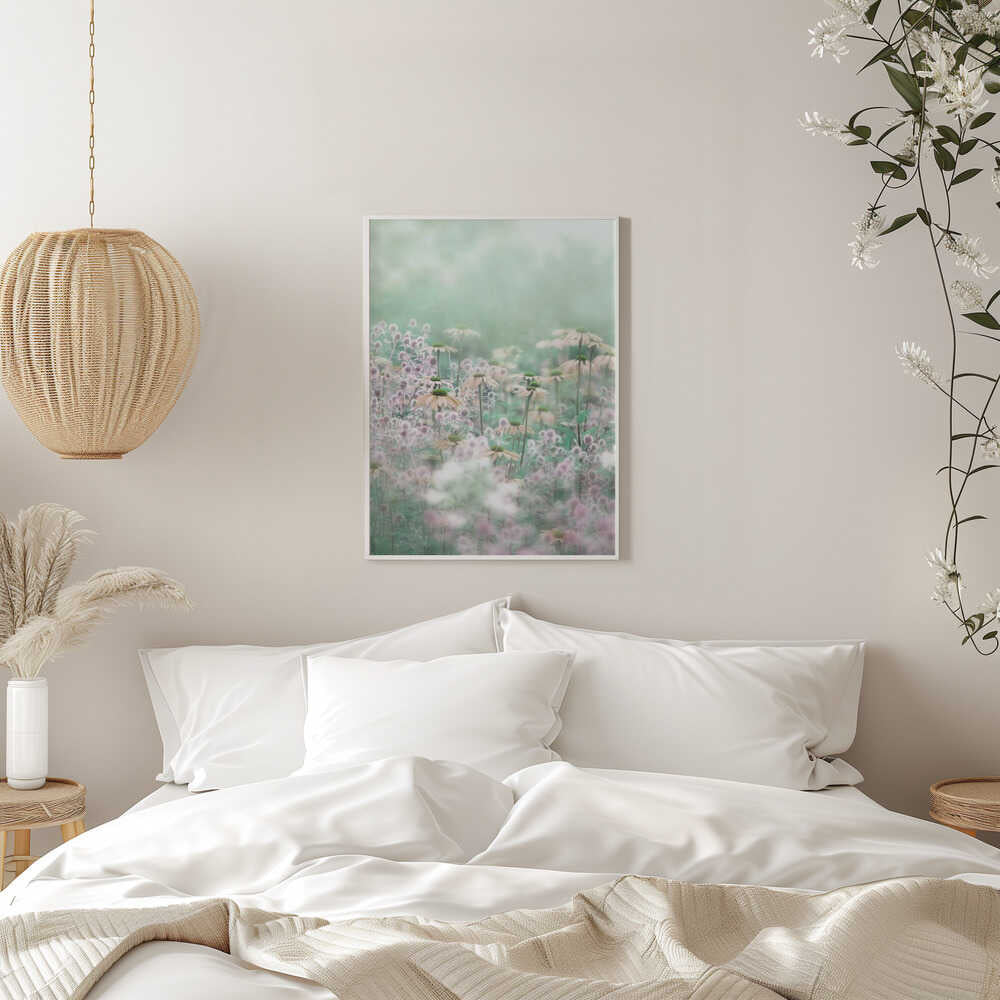 Dreamy Pastel Flowers - Floral Photographic Stretched Canvas Poster or Fine Art Print