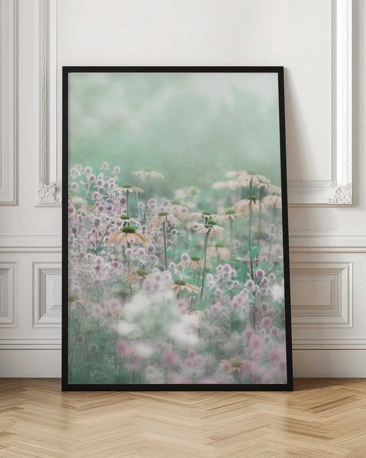 Dreamy Pastel Flowers - Floral Photographic Stretched Canvas Poster or Fine Art Print